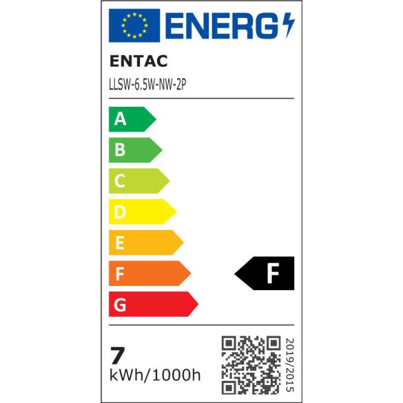 ENTAC LED Spot izzó GU10 6,5W 4000K természetes fehér 560 lumen (Duo Pack - 2 db)