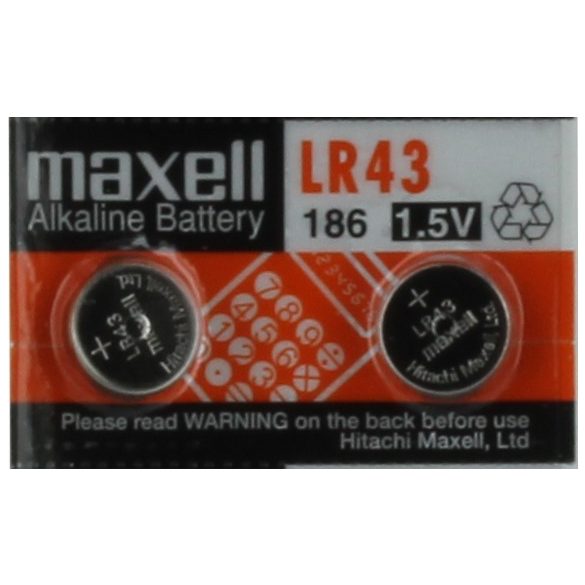 Maxell LR43, AG12 alkáli gombelem 10 db-os