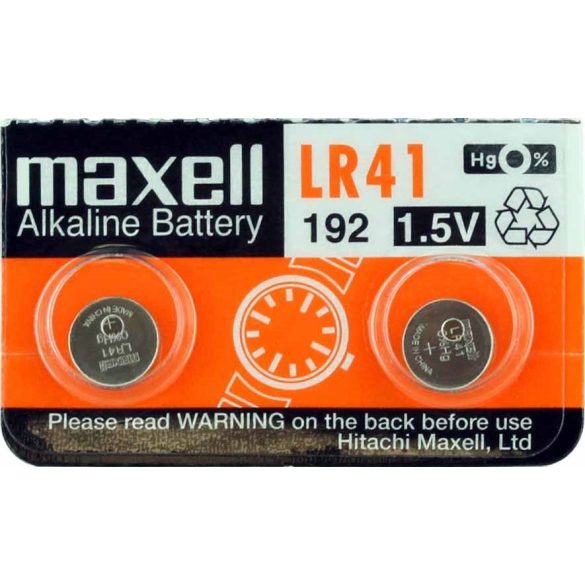 Maxell LR41, AG3 alkáli gombelem 10 db-os