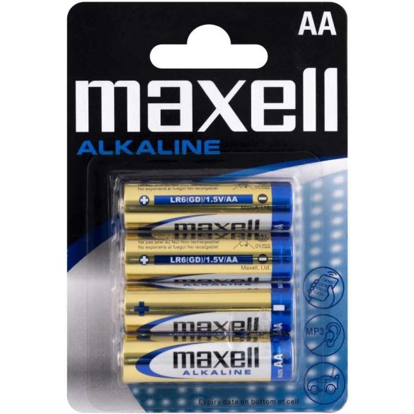 Maxell Alkáli AA tartós ceruza elem 4 db-os