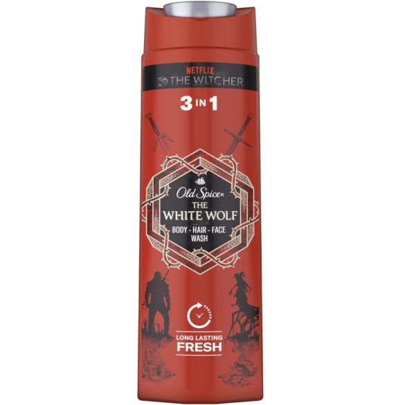 Old Spice White Wolf férfi tusfürdő 3 az 1-ben, 400 ml, Limitált The Witcher Kiadás