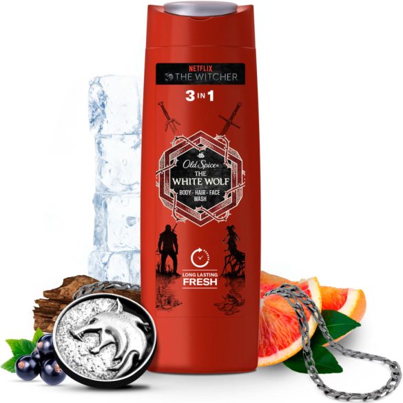 Old Spice White Wolf férfi tusfürdő 3 az 1-ben, 400 ml, Limitált The Witcher Kiadás