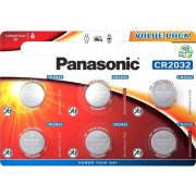 Panasonic CR2032 3V Lithium gombelem 6 db-os