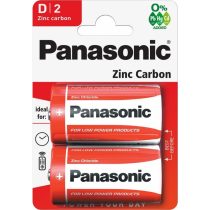 Panasonic Red Zinc Féltartós D Góliát elem 2 db-os