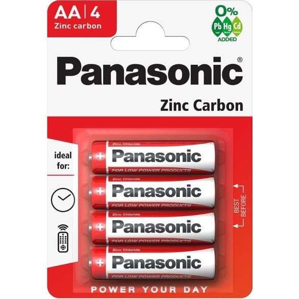 Panasonic Red Zinc Féltartós AA Ceruza elem 4 db-os