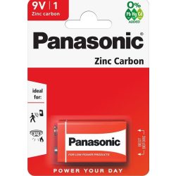 Panasonic Red Zinc Féltartós 9V elem 1 db-os
