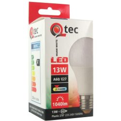 Qtec LED izzó 13W A60 E27 2700K 1040lm (meleg fehér)