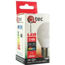   Qtec LED kis gömb izzó 5W G45 E27 2700K 400lm (meleg fehér)