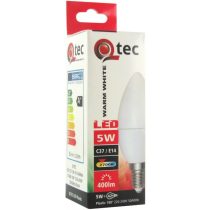 Qtec LED gyertya izzó 5W C37 E14 2700K 400lm (meleg fehér)