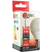   Qtec LED kis gömb izzó 5W P45 E14 2700K 400lm (meleg fehér)