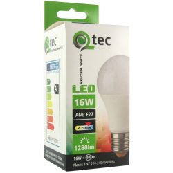   Qtec LED izzó 16W A60 E27 4200K 1280lm (természetes fehér)