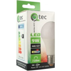 Qtec LED izzó 9W A60 E27 4200K 720lm ( természetes fehér)