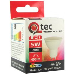 Qtec LED Spot izzó 5W GU10 2700K 400lm (meleg fehér)