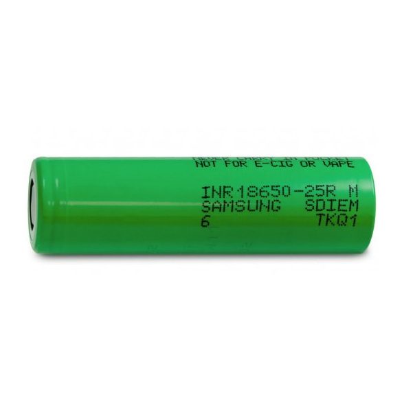 Samsung INR 18650-25R 3,7V 2500 mAh Li-ion ipari akku 20A