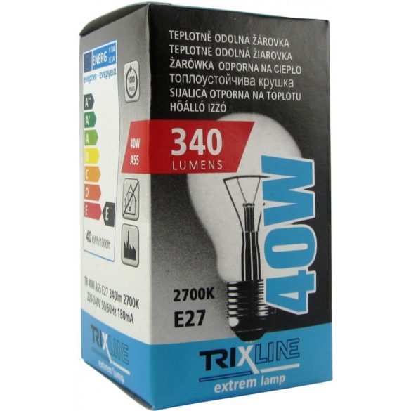Trixline 40W hagyományos izzó E27 foglalat 340 lumen