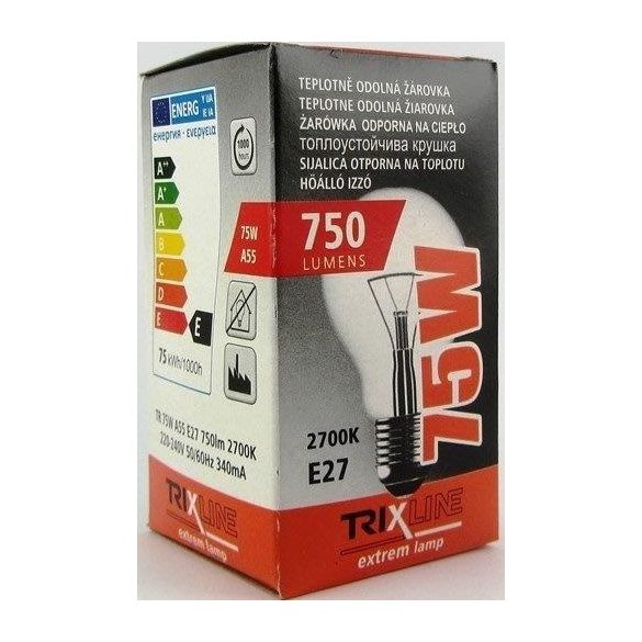 Trixline 75W hagyományos izzó E27 foglalat 750 lumen