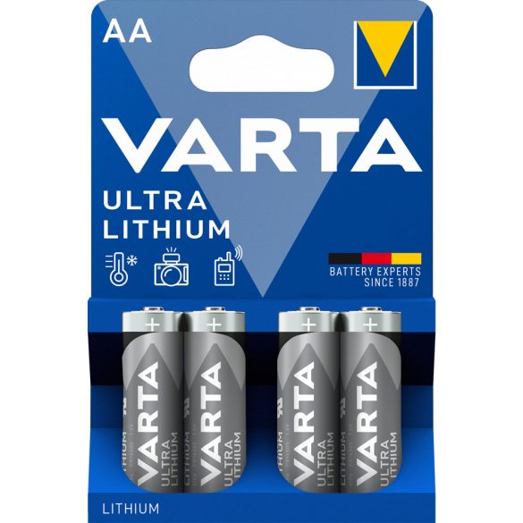 Varta Ultra Lithium AA ceruza elem, 4 db-os