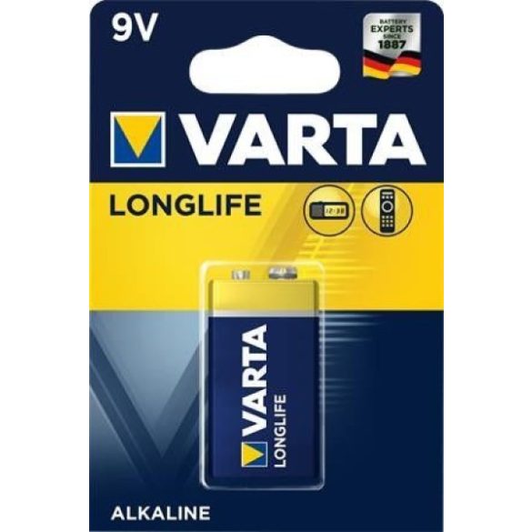 Varta Longlife tartós 9V elem 1 db-os