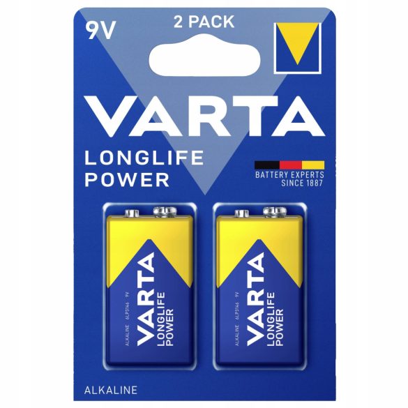 Varta Longlife Power 9V alkáli elem 6LR61 2 db-os
