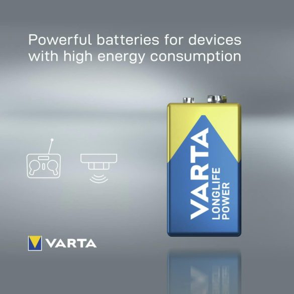 Varta Longlife Power 9V alkáli elem 6LR61 2 db-os
