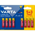 Varta Longlife Max Power Alkáli AAA mikró elem 8 db-os