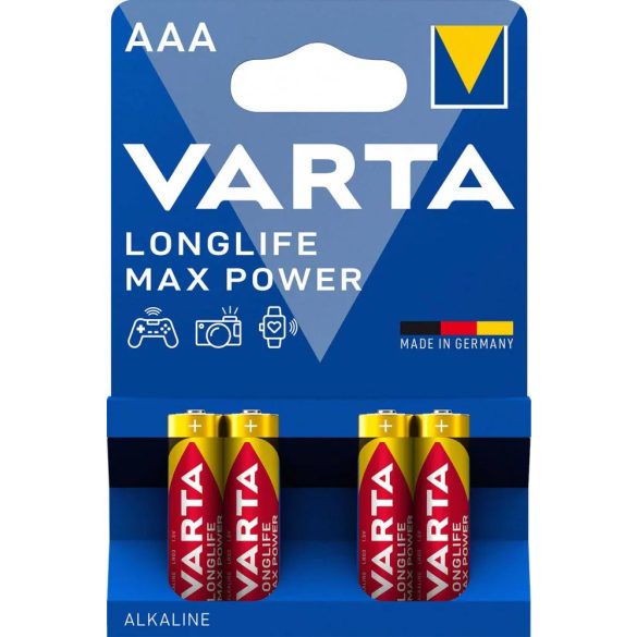 Varta Longlife Max Power Alkáli AAA tartós mikró elem 4 db-os