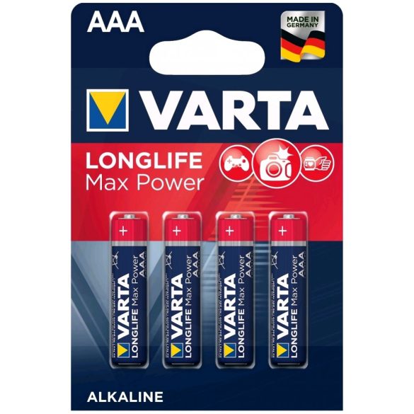 Varta Longlife Max Power Alkáli AAA tartós mikró elem 4 db-os
