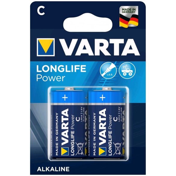 Varta Longlife Power Alkáli C, LR14 Baby tartós elem 2 db-os