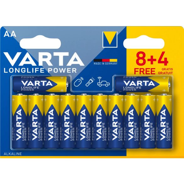 Varta Longlife Power AA tartós ceruza elem 12 db-os