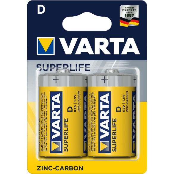 Varta Superlife Féltartós D Góliát elem 2 db-os