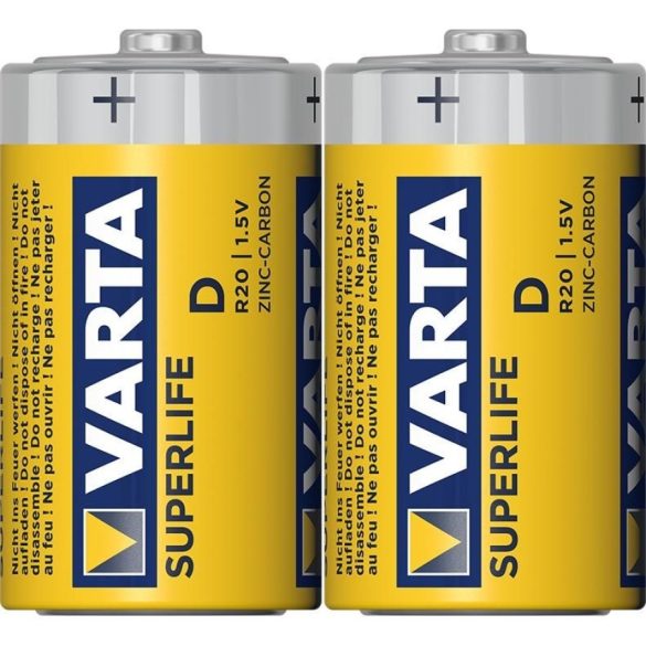 Varta Superlife Féltartós D Góliát elem fóliás 2 db-os