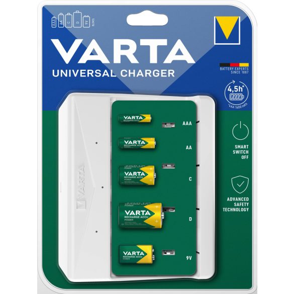 Varta Univerzális akkutöltő AA-AAA-C-D-9V akkukhoz (üres)