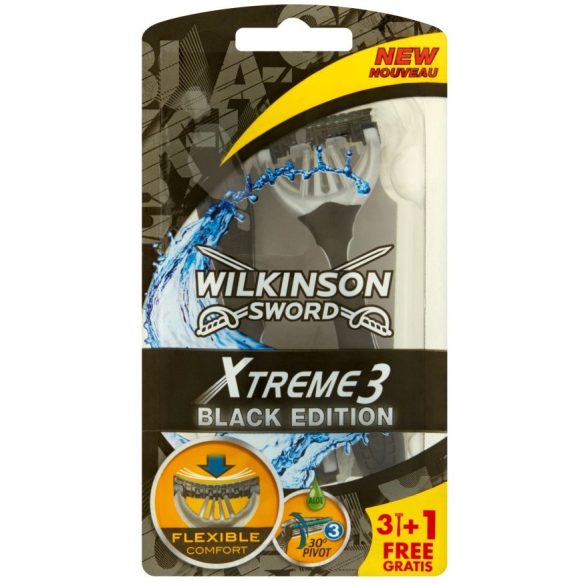 Wilkinson Xtreme 3 Black Edition három pengés borotva 4 db-os