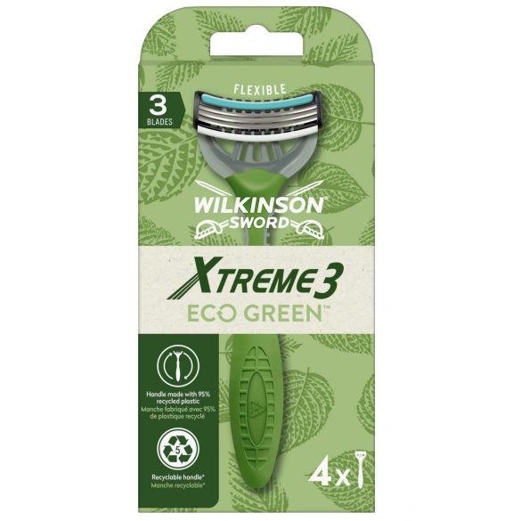 Wilkinson Xtreme 3 ECO Green férfi három pengés borotva 4 db-os  