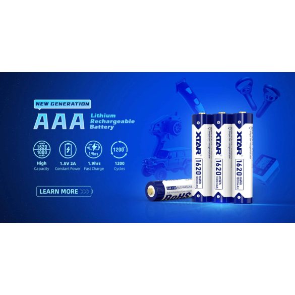 XTAR 10440 AAA 1,5V-os 1000 mAh, védett Li-ion akku