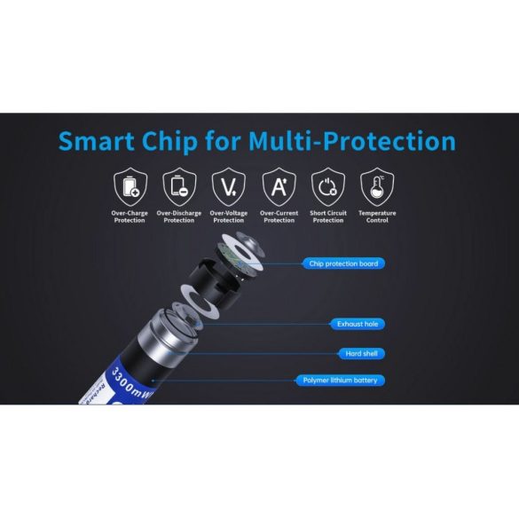 XTAR 14500 2000mAh, AA 1,5V-os védett Li-ion akku