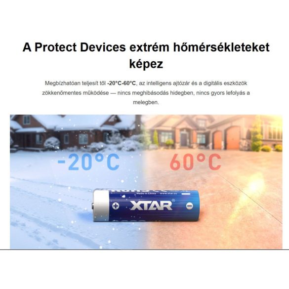 XTAR 14500 3000mAh, AA 1,5V-os védett Li-ion akku USB-C töltéssel 4 db-os