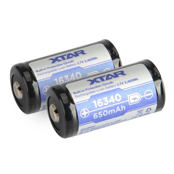 XTAR 16340 (CR123A) 650mAh 3,7V-os Lítium-Ion akku