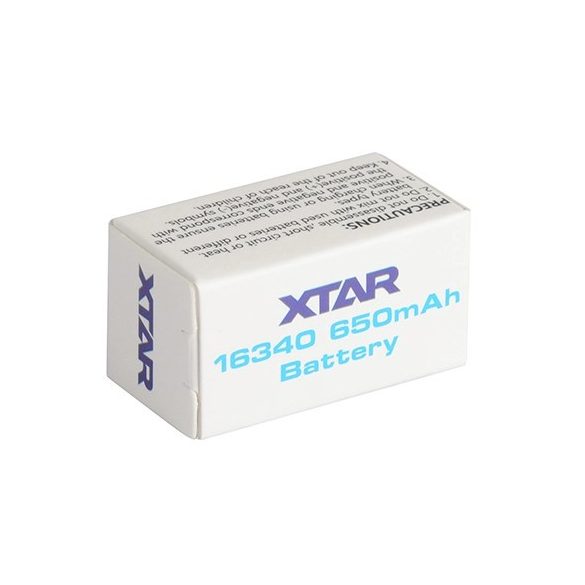 XTAR 16340 (CR123A) 650mAh 3,7V-os Lítium-Ion akku