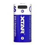   XTAR 16340 (CR123A) 900mAh 3,6V-os Li-ion védett akkumulátor USB-C