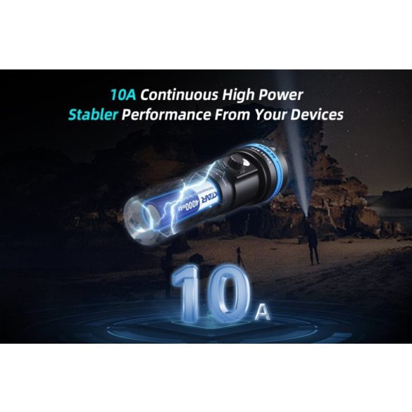 Xtar 18650 4000 mAh 3,6V Li-ion védett akku, 10A